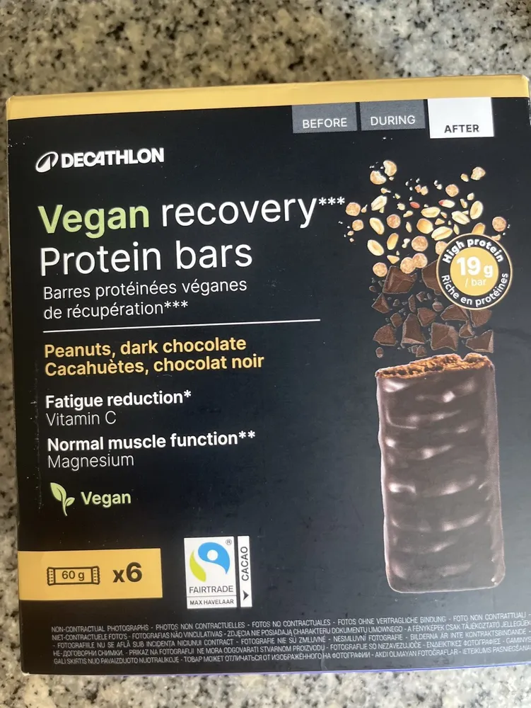 Recovery vegan protein bar x6 peanuts