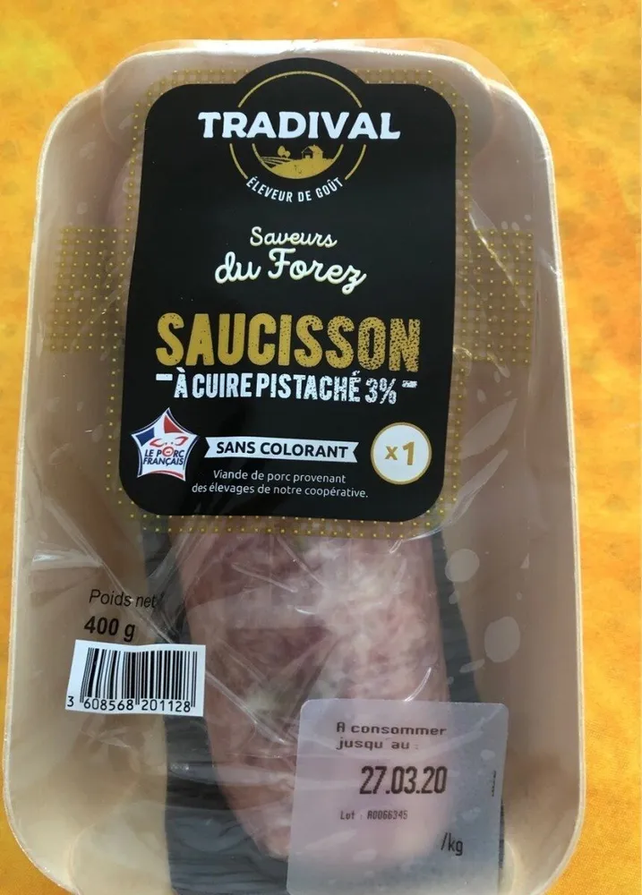 Saucisson à cuire pistaché 3%