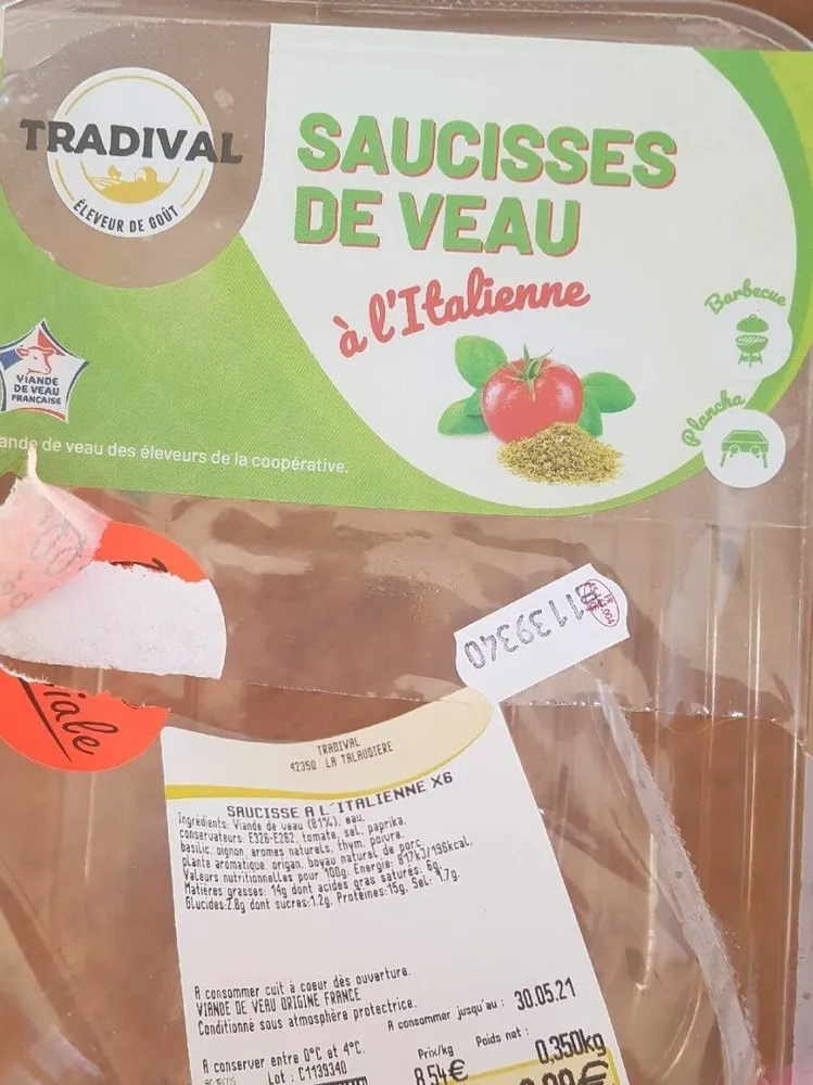 Saucisses de veau à l'italienne