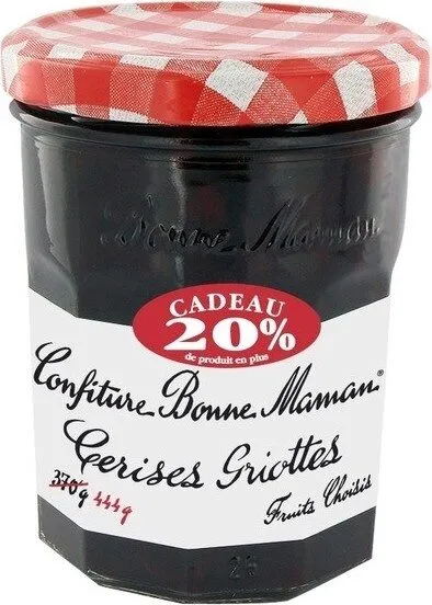 Confiture cerises griottes 370g+20%gr