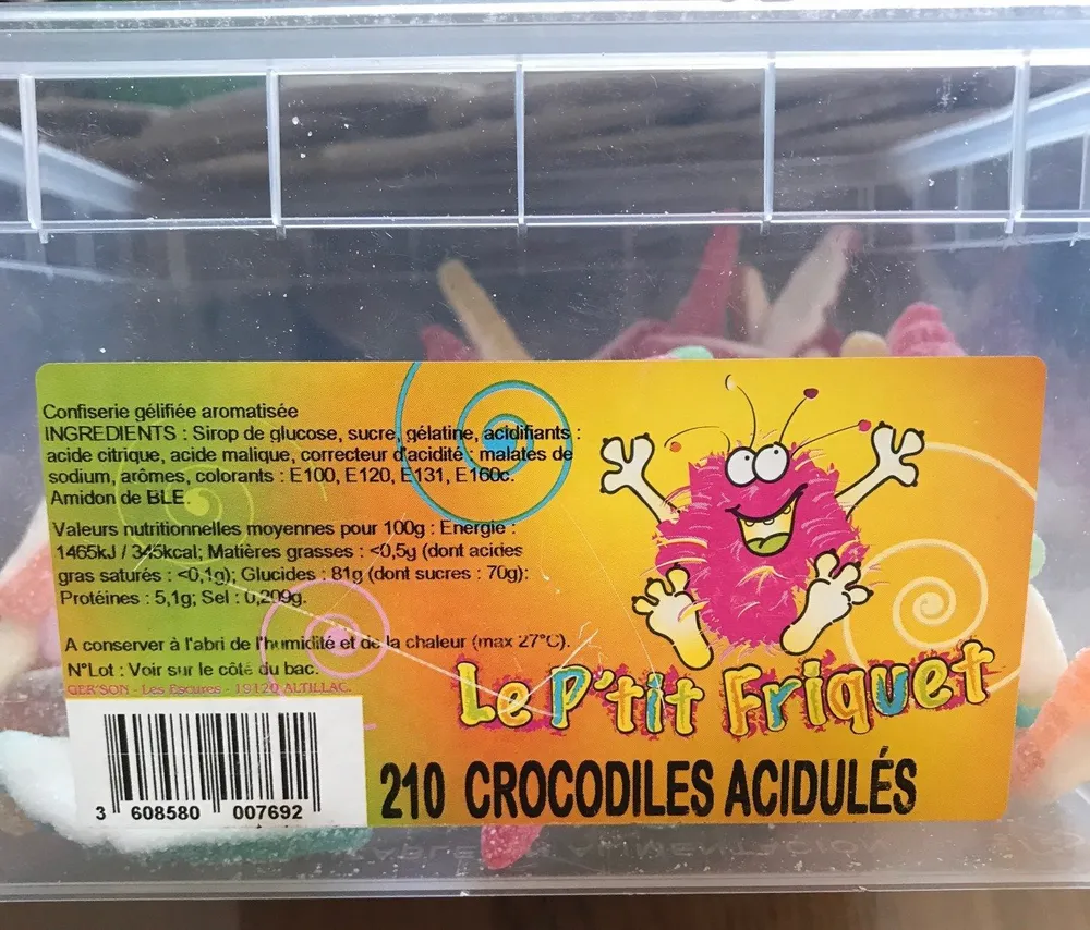 210 Crocodiles Acidulés