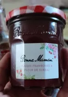 Confiture fraises framboises et fleur de sureau