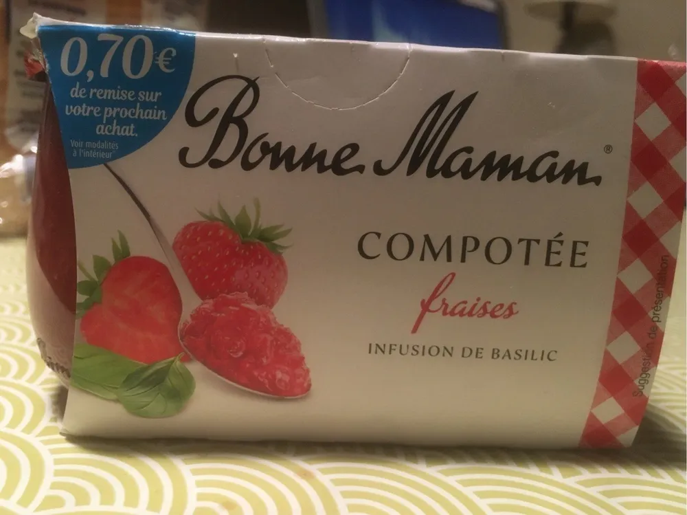 Bonne Maman compotée Fraises infusion basilic