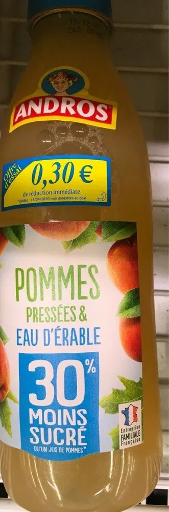 Pommes eau d'erable -30% de sucre