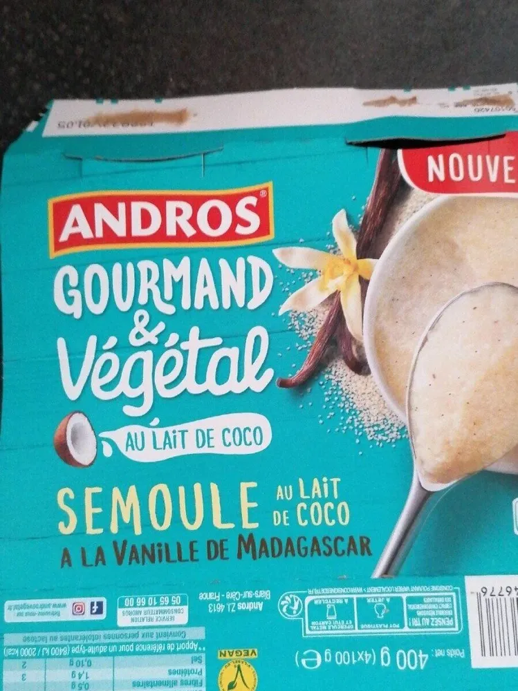 Semoule au lait de coco à la vanille de Madagascar