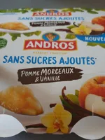 Andros compote pommes morceaux et vanille