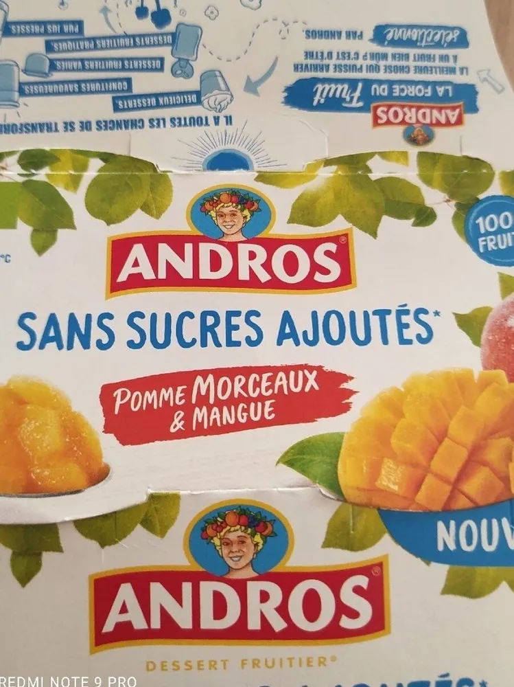 Pomme morceaux et mangue