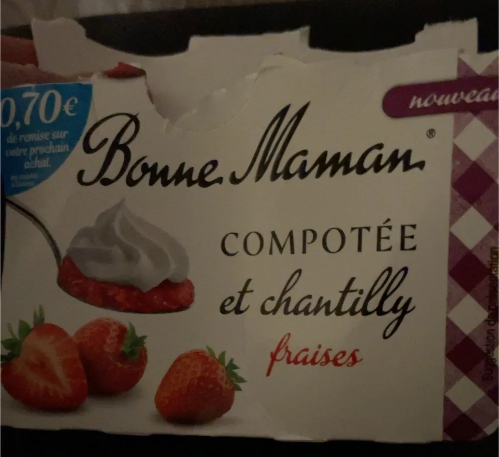 Compotée et chantilly fraise🍓