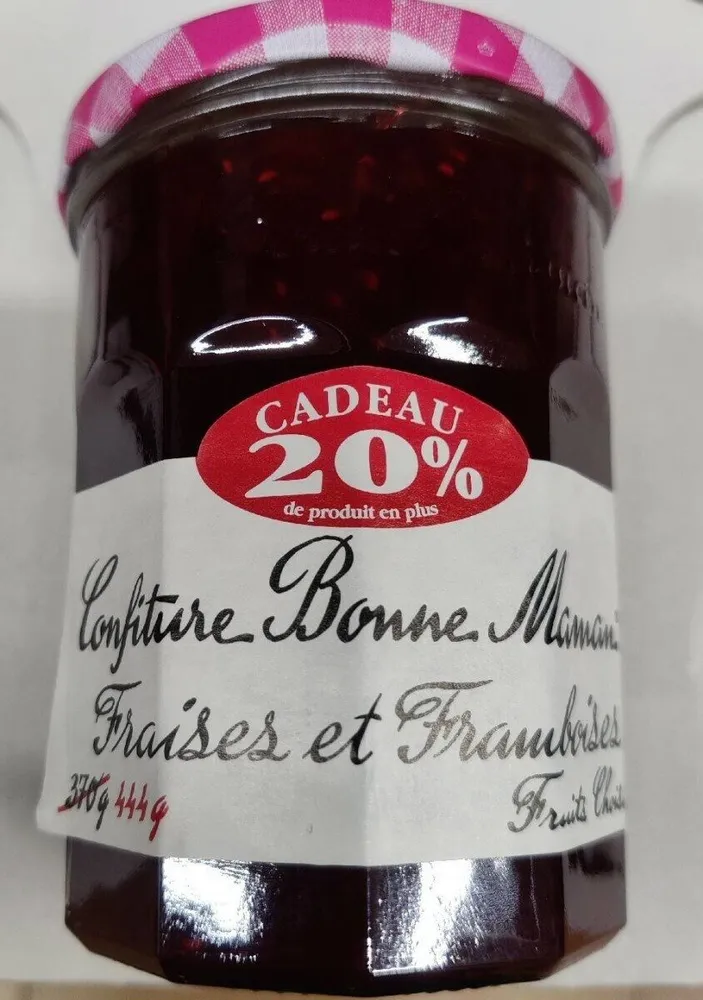 Confiture de fraises et framboises