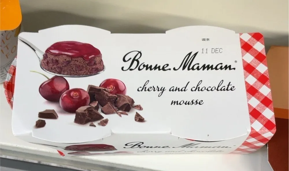 Cherry and chocolate mousse
