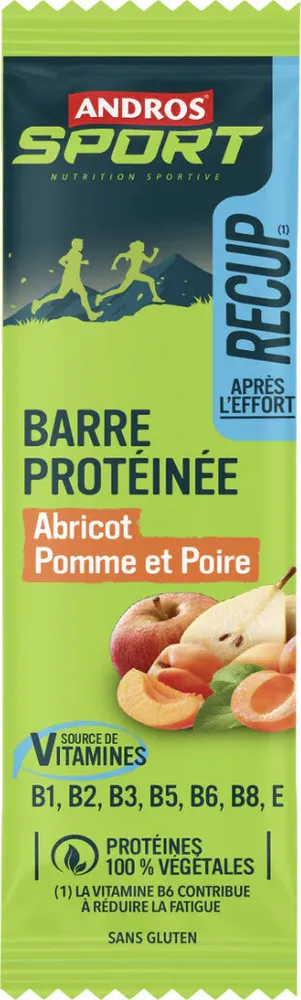 Barre protéinée abricot Pomme Poire Andros Sport