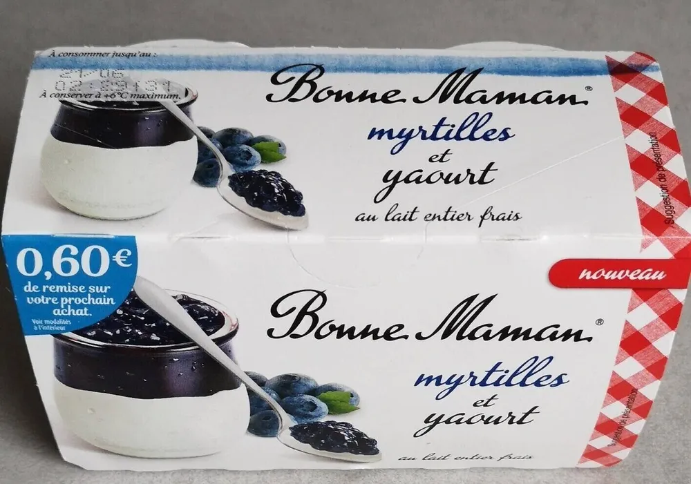 Myrtilles et yaourt