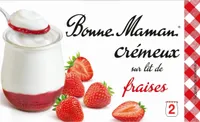 crémeux sur lit de fraises