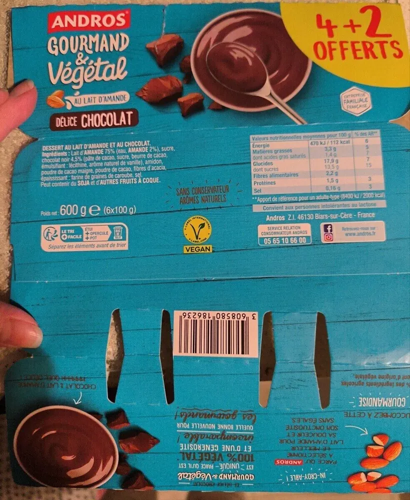 Gourmand végétal au lait d'amande