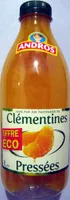 100% pur jus pasteurisé de Clémentines pressées Andros