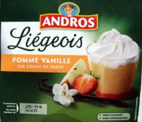 Liégeois Pomme Vanille sur Coulis de Fraise