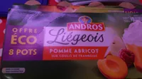 Liégeois pomme abricot sur coulis de framboise