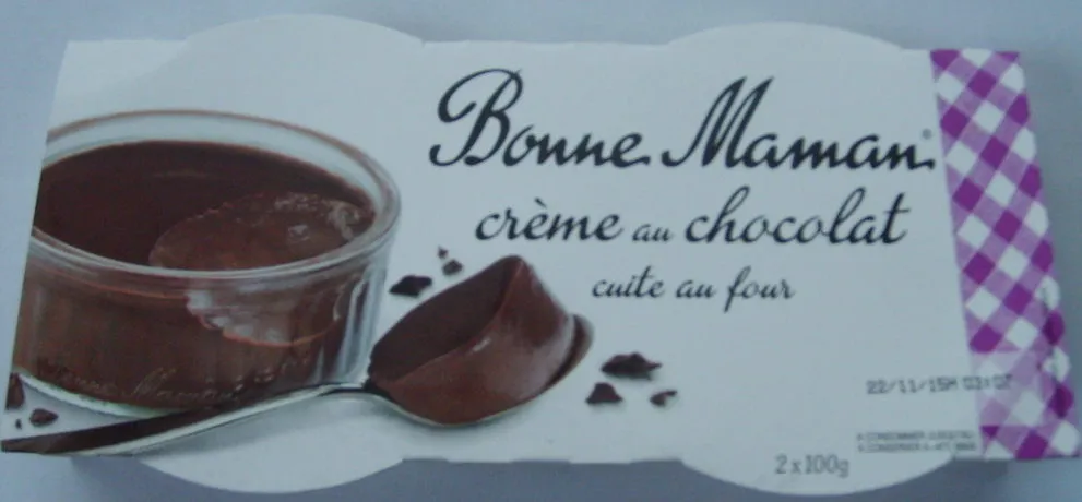 crème au chocolat cuite au four Bonne Maman