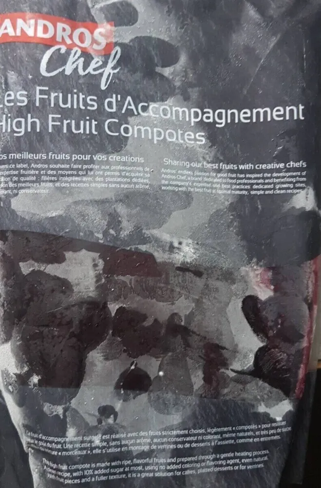 Préparation aux myrtilles pour dessert surgelée