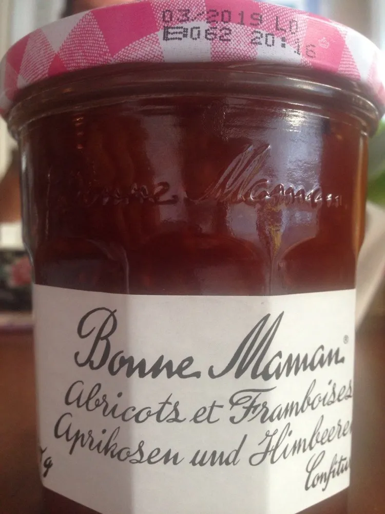 confiture abricots et framboises