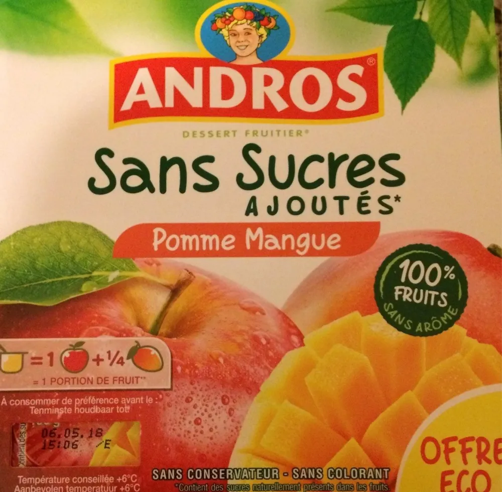 Compote pomme mangue sans sucre ajoutés
