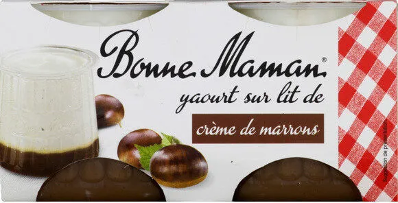 Yaourt sur lit de marrons
