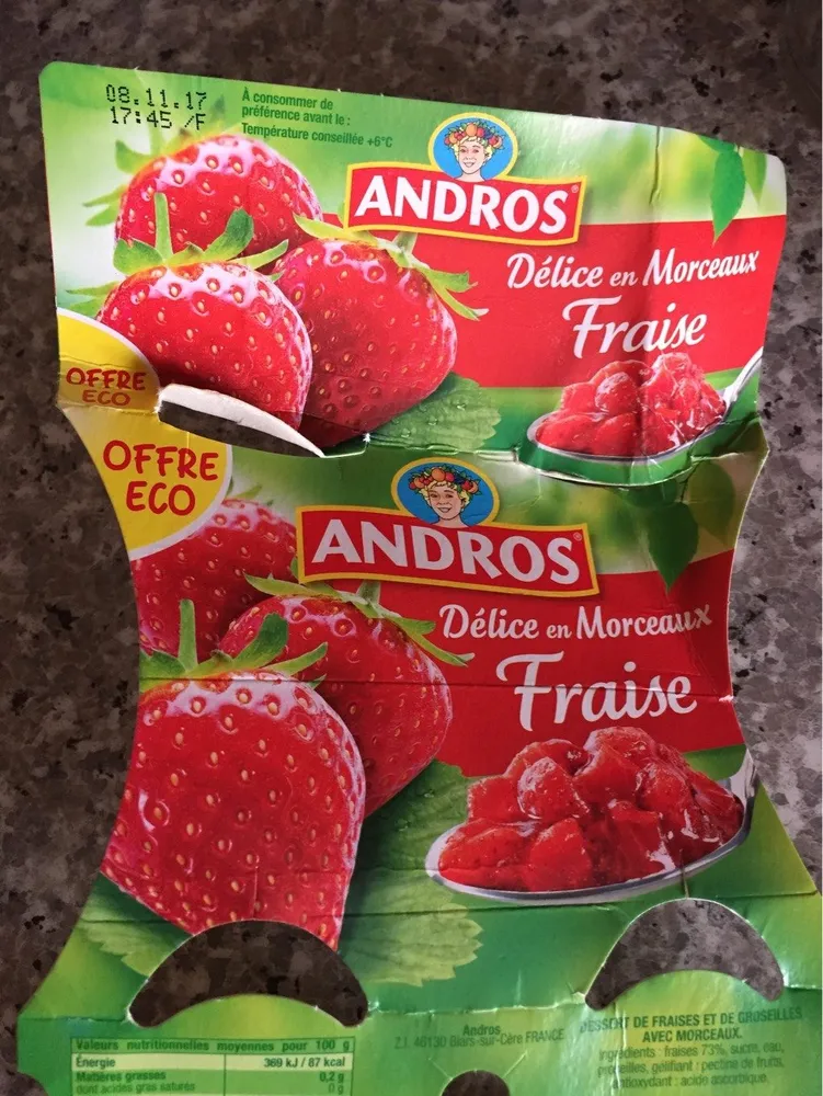 Delice en morceaux fraise