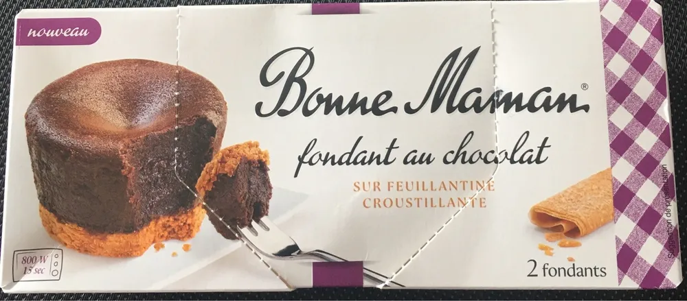 Fondant au chocolat sur feuillantine croustillante