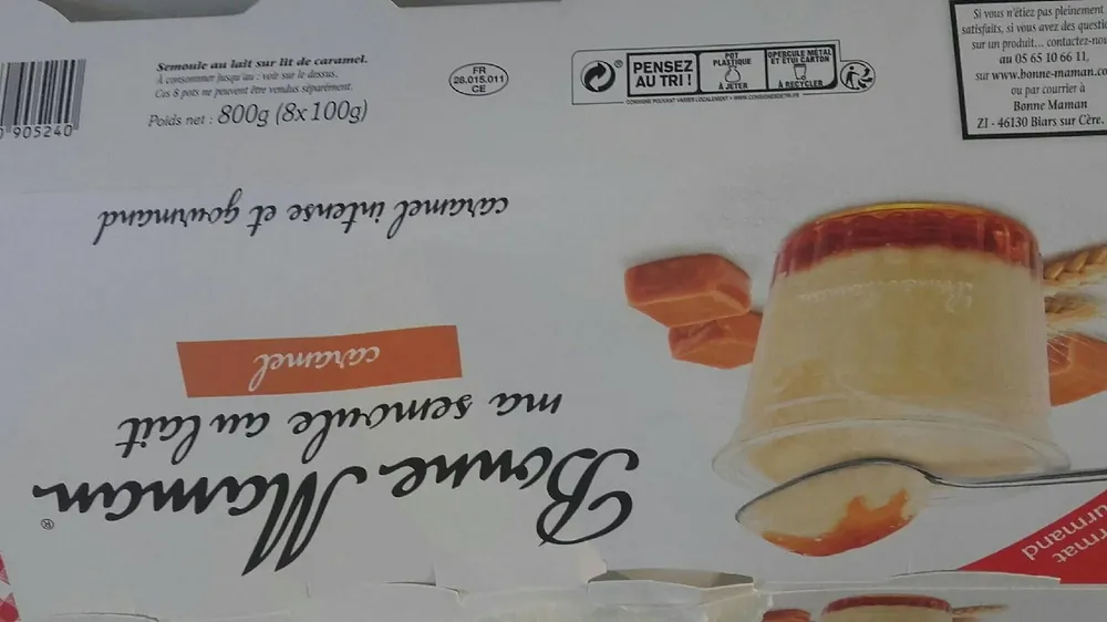 Ma semoule au lait, caramel