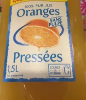 Oranges pressées sans pulpe