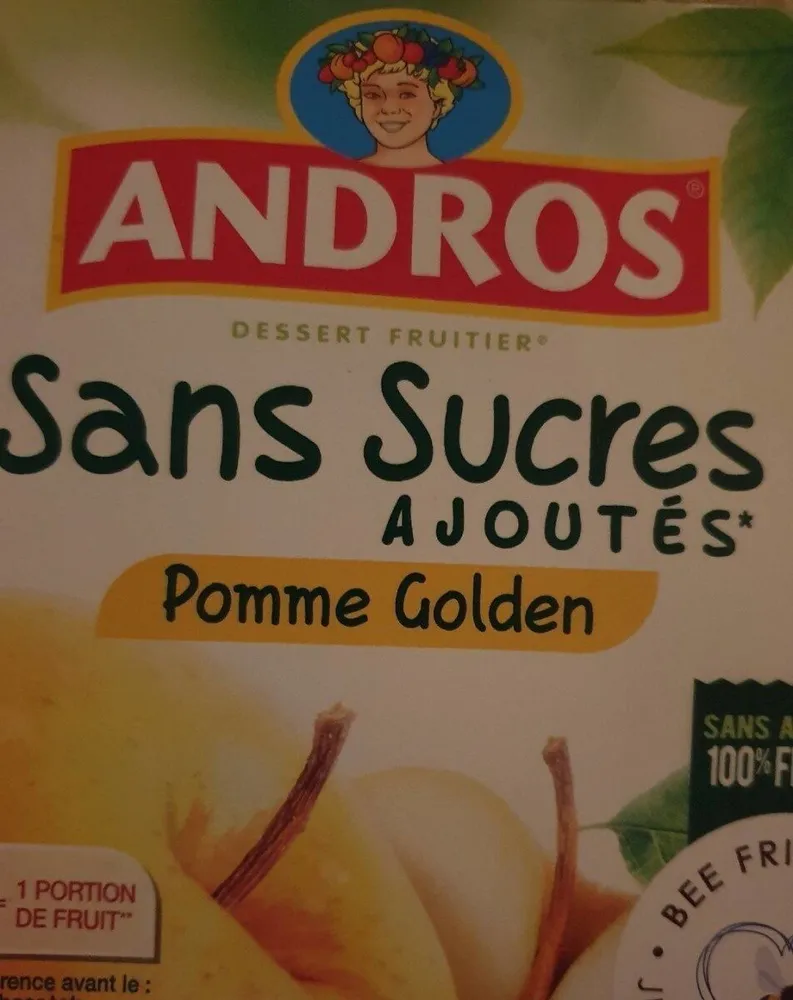 Andros sans sucre ajoutés pomme golden