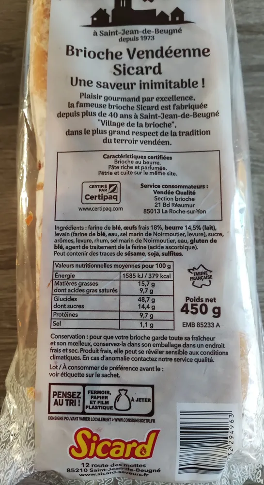 Brioche Vendéenne
