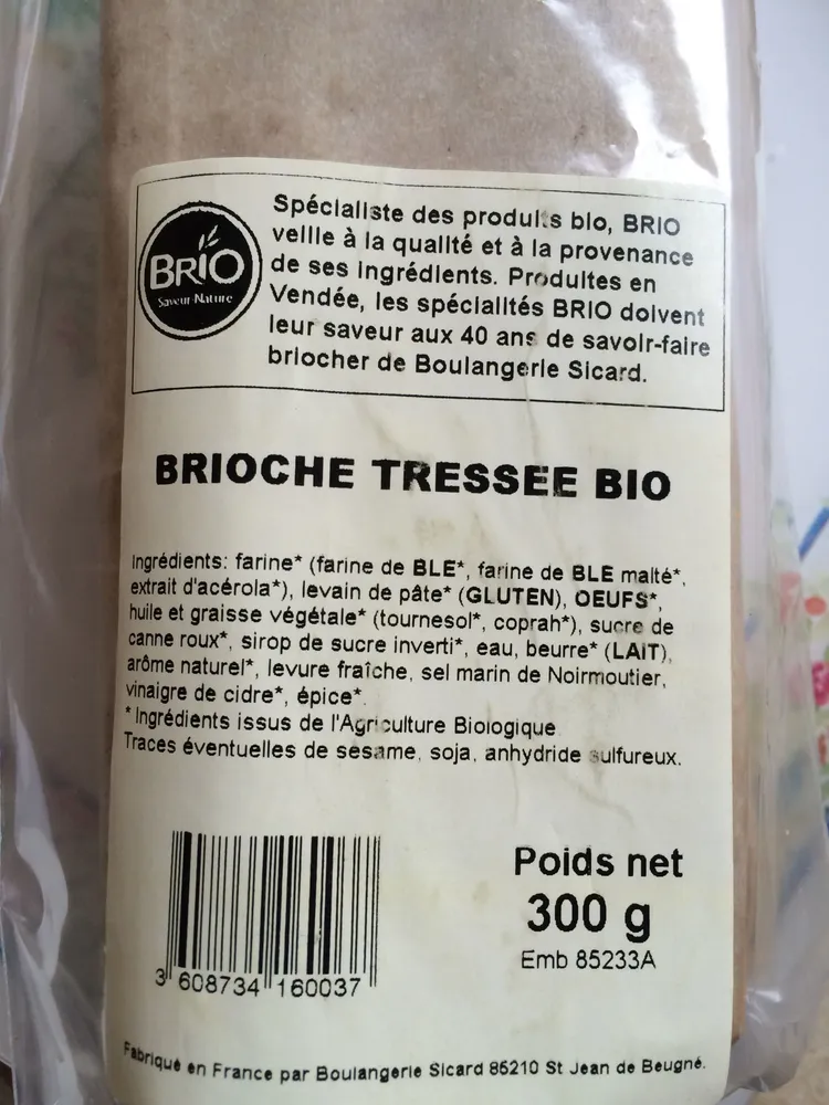Brioche tressée bio