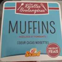 4 muffins coeurs cacao noisette