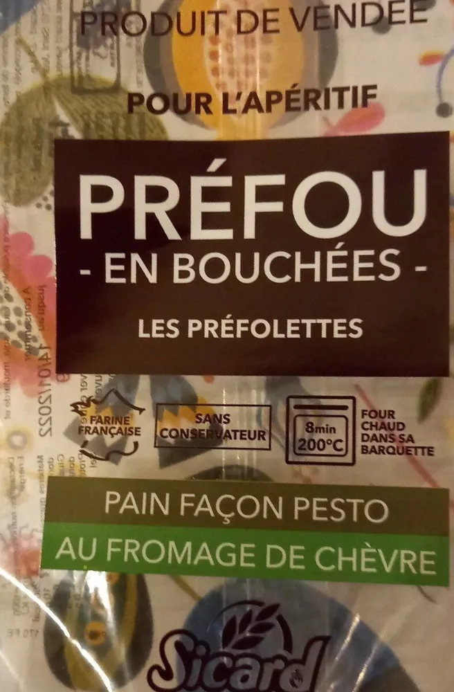 Préfou en bouchées pain pesto au fromage de chèvre