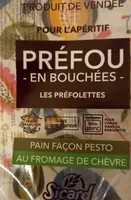 Préfou en bouchées pain pesto au fromage de chèvre