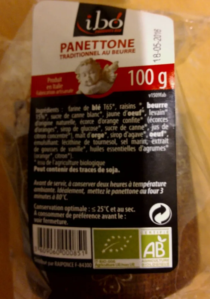 Panettone traditionnel au beurre