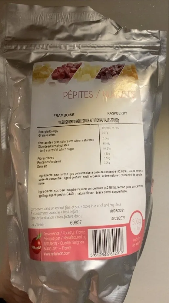 pepites de framboises