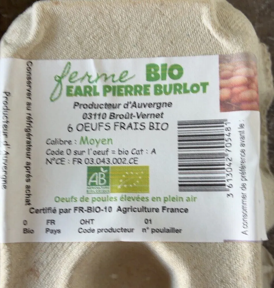 oeufs frais bio