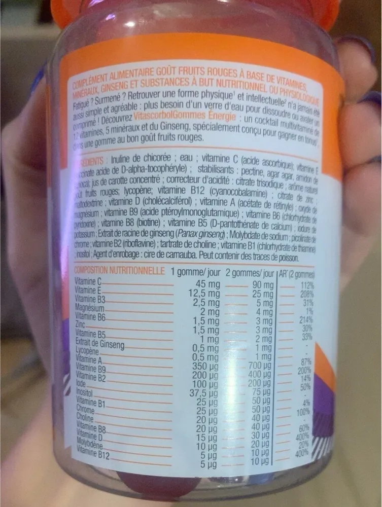 Vitascorbol gommes énergie