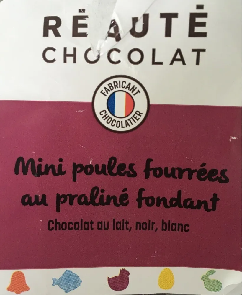 Mini poules fourrees au praline fondant