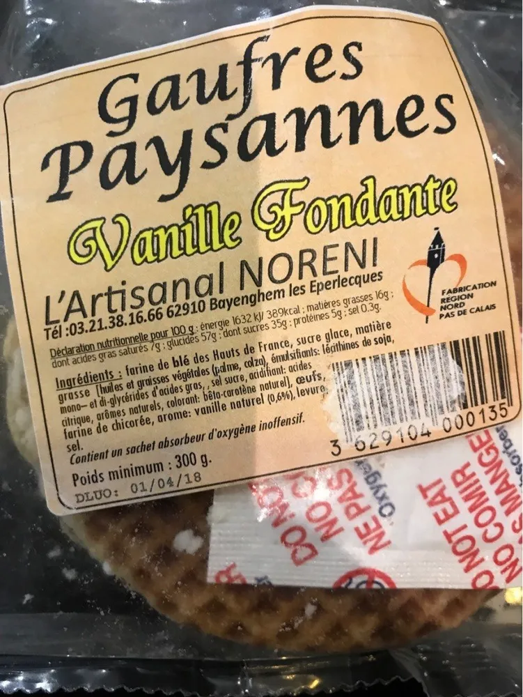 Gaufres paysannes Vanille fondante