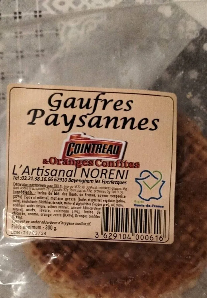 Gaufre paysanne cointreau et oranges confites