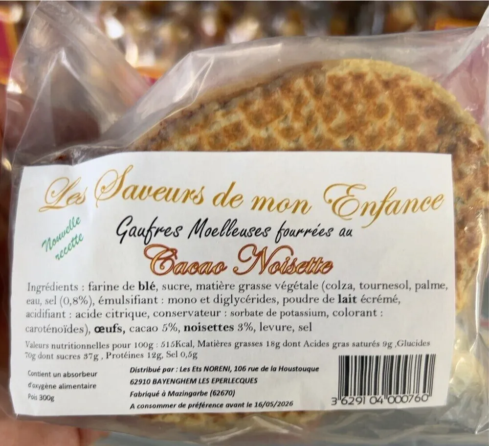 Gaufres caco noisette