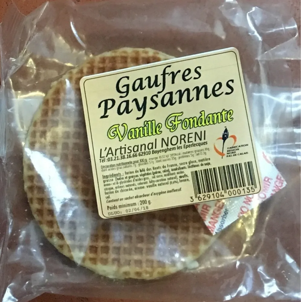 Gaufres paysannes goût vanille fondante