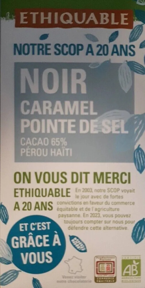 Chocolat noir caramel pointe de sel