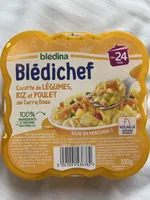 Blédichef cocotte de légumes riz et poulet au curry doux