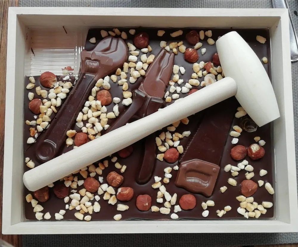 Tablette à casser, riz souffle caramélisé