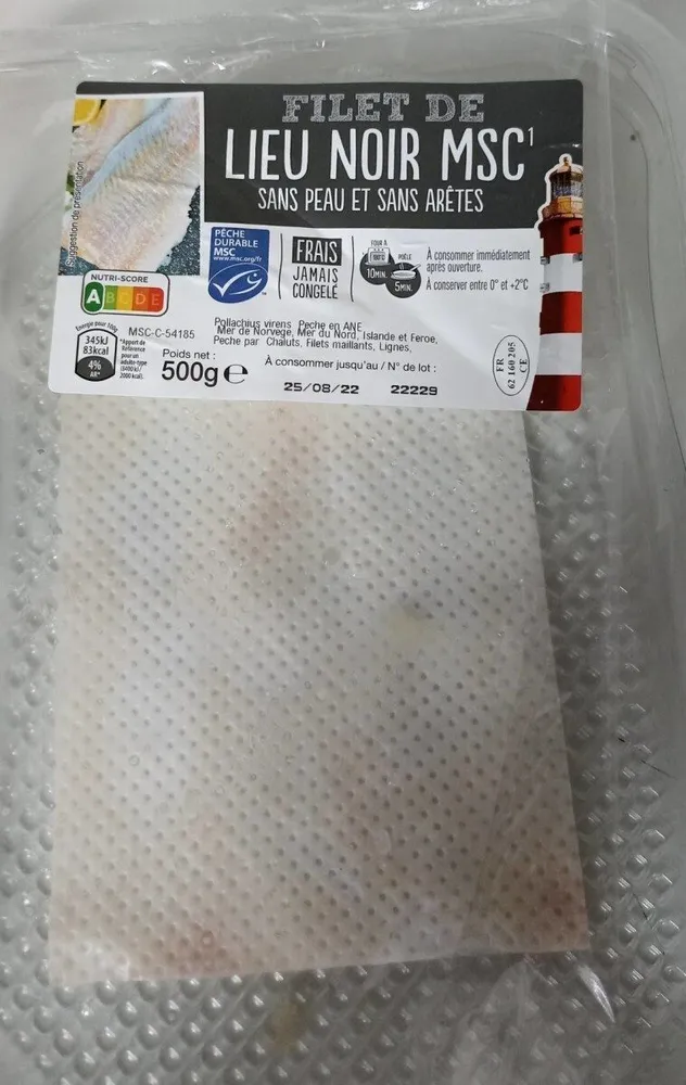 Filet de lieu noir msc
