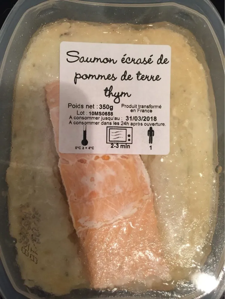 Saumon écrasé de pommes de terre thym